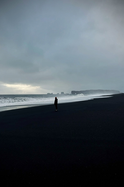 Black sand beach
